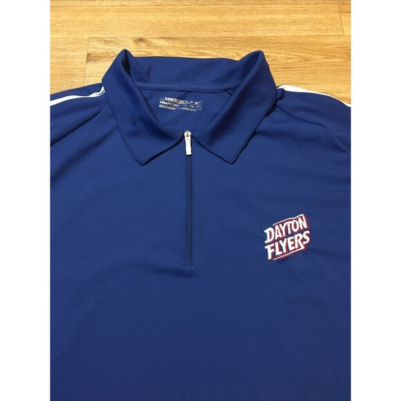 VTG Nike Dayton Flyers Shirt Sz 2XL XXL 1/4 Zip Nylon Polo Pullover NCAA Fit Dry - Picture 3 of 12